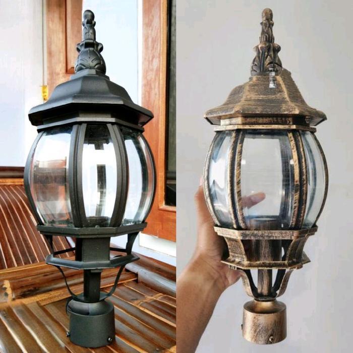 Lampu taman hias klasik outdoor 5003 bk/ab besar