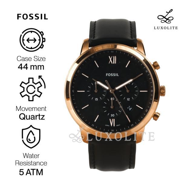 Fossil Neutra Chronograph Black Leather Watch FS5381