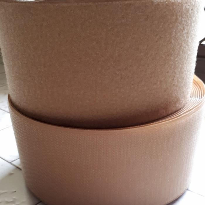 Velcro Coklat Muda/ Perekat Kain Cream 10cm per roll/ Prepetan 10cm