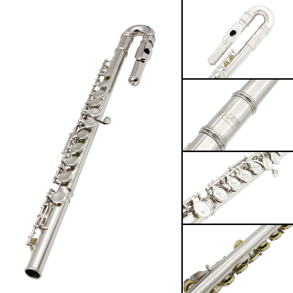 SLADE 16 Hole Flute Nickel Plated Children's Straight & Curved Head Joints Flute Professional