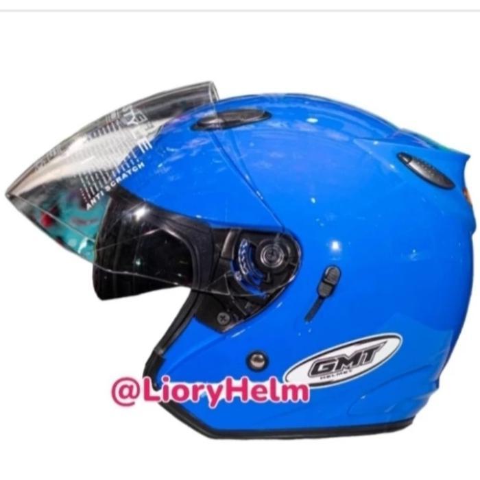 SALE GMT Helm Half Face Double Visor GMT Black Doff Original Helm Motor SNI Kaca Dalam & Luar
