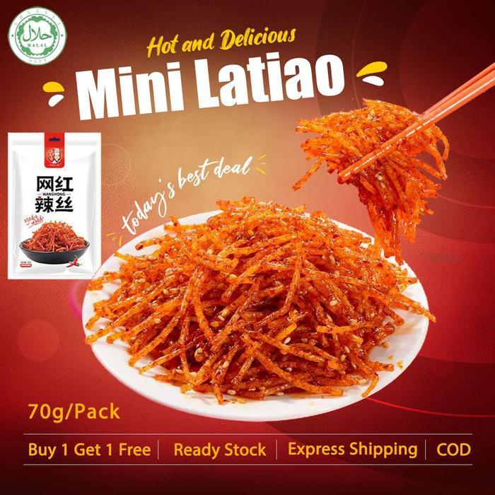 VIRAL [Halal]Mini Latiao Cemilan Instan Halal Latiao Silk Chili Oil Spicy Strips Halal Food