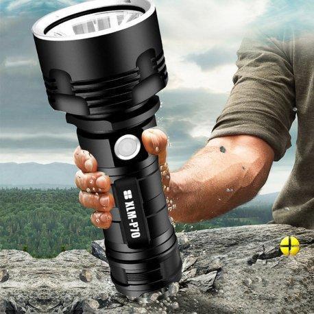 Senter Led Xlm P70 ( Led Xhp50 ) Terang 3X Police Swat Super Terang