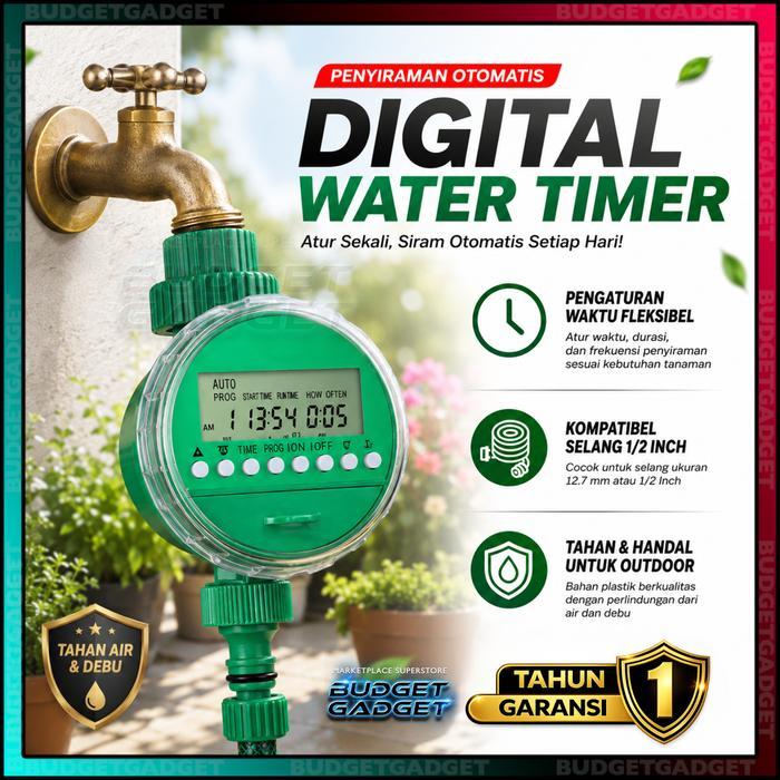 Aqualin Timer Kran Lcd 21026 Otomatis Irigasi Taman