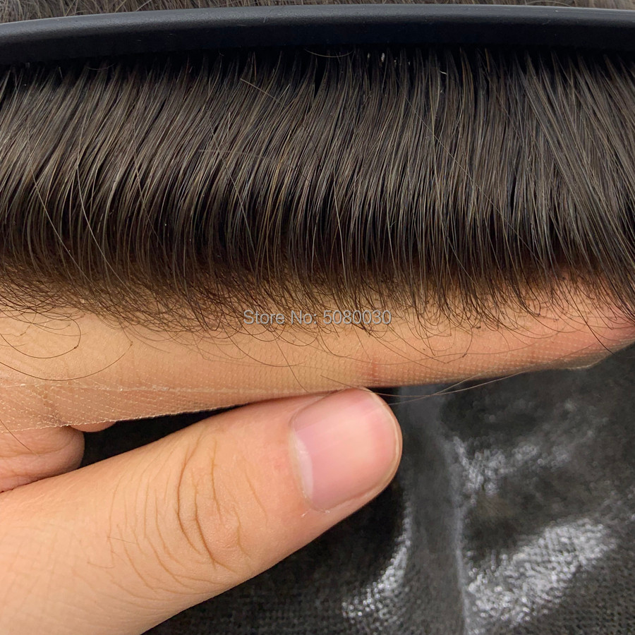 Swiss Lace Men's Toupee Lace Front Men Wig Replacement System Human Hair Durable Hairpieces Toupee
