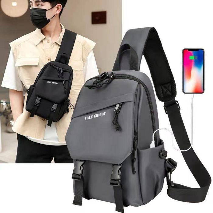 Eiger Wallets - Tas Selempang Tas Pria Dada Usb Tas Slempang Sling Bag Tas Bahu Cowok Anti Air Ts708