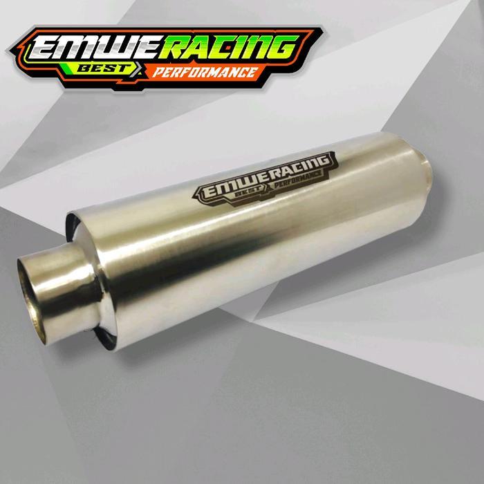 Promo Resonator Emwe Racing Mobil Manual Matic Full Stenlis Mesin Knalpot Motorcycle Peredam