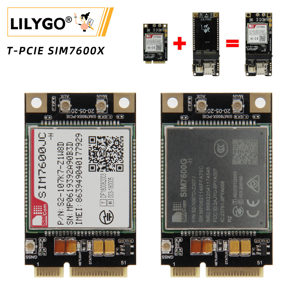 LILYGO T-PCIE SIM7600 LTE 4G Development Board IOT Module With GNSS SIM7600G SIM7600E SIM7600A