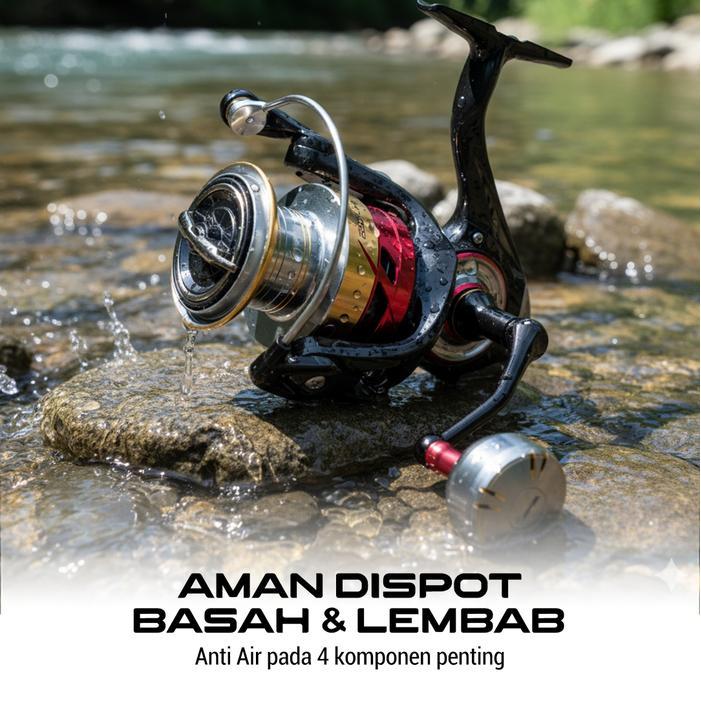 Promo Reel Paradise Dominator Reel Pancing Power Handle Metal, Graphite Body Putaran Halus & Anti