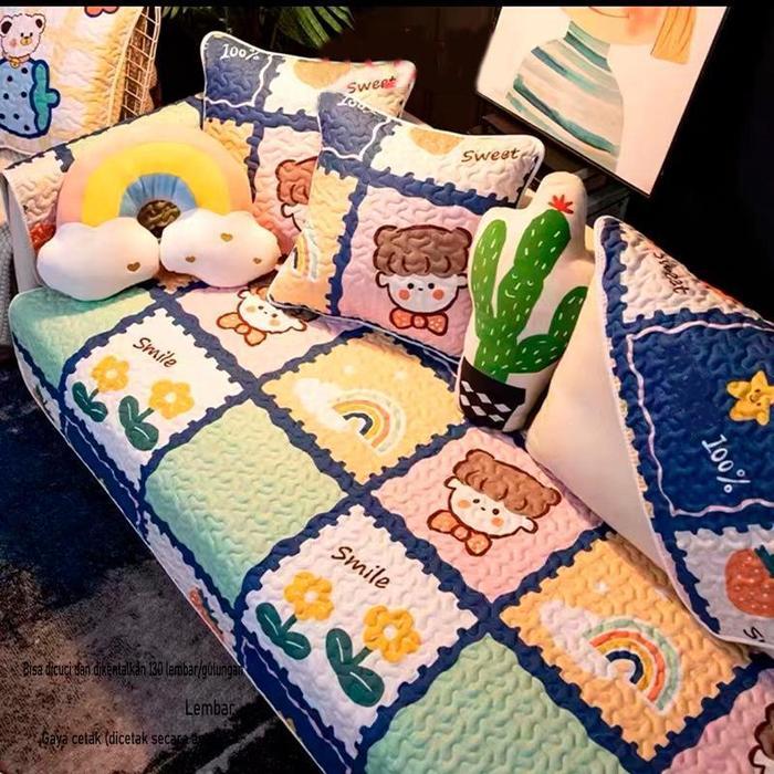 TERBARU MULTICA Cover Sofa / Alas Sofa / Sarung sofa / Nara Serbet Taplak Sofa Tempat Duduk Kain