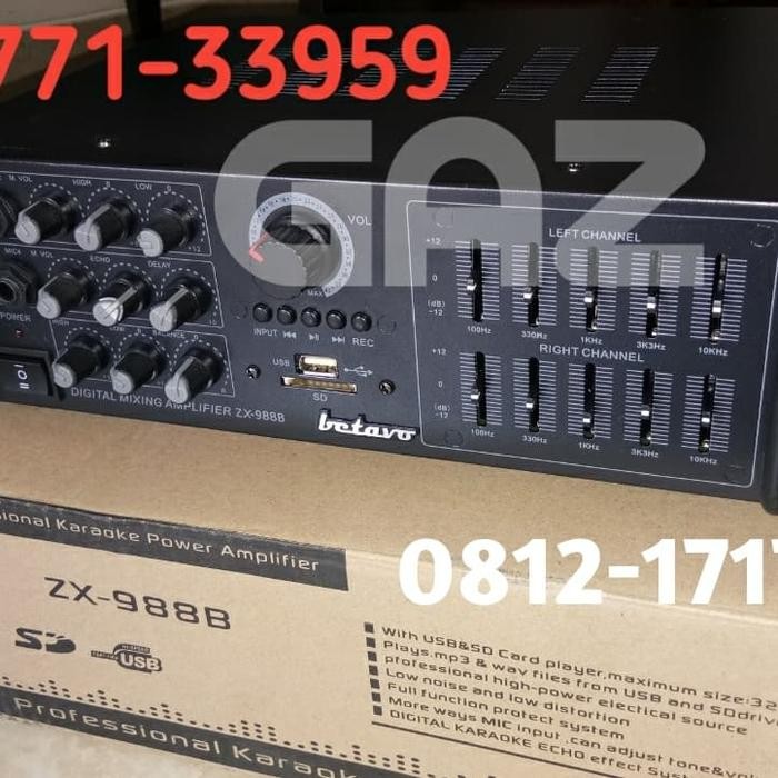 Betavo ZX 988 Bluetooth Power Mixer Ampli Karaoke with Efek Vocal