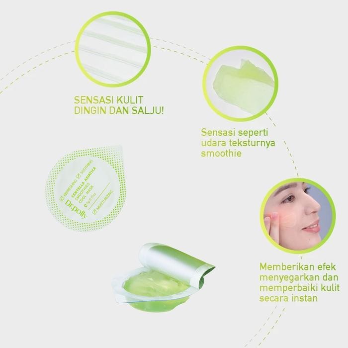 9tlc Dr.Polly Centella Asiatica Smoothies Cool Mask Masker Wajah Dengan Ekstrak Peach &