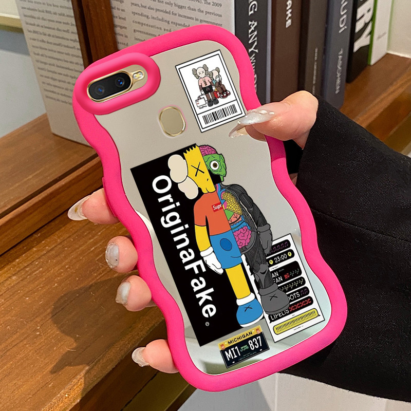 Casing Untuk OPPO A7 A5s A12 A12s A11K Case Casing Animasi Tangan Pola HP Cesing Macaron Kasing Mirr