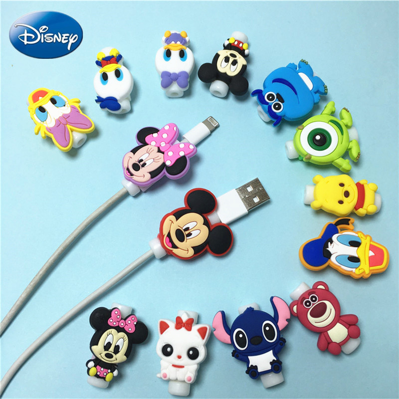 1pcs Disney USB Cable Protector Data Line Cord Protector Protective Case Cable Winder Cover For