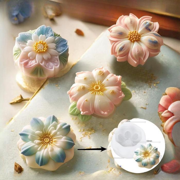 Cetakan puding bunga sakura dapur / cetakan silikon puding bunga sakura / cetakan silikon bunga