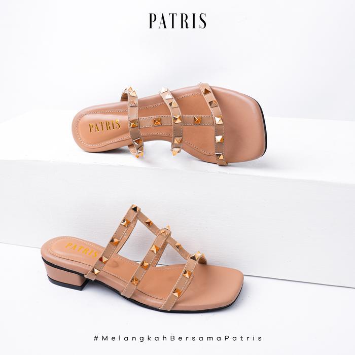 Patris Aleira Sandal Wanita Heels / Hak 3 Cm Black Merah Sendal