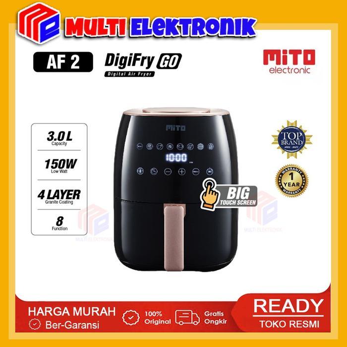 Mito Air Fryer Go Af2 - Digital Air Fryer Mito Af2 - Air Fryer Mito Af 2 - Low Watt Air Fryer -