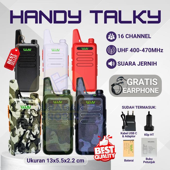 New HT WLN KD - C1 HT UHF Free Handsfree Lengkap KDC1 WLAN ORIGINAL