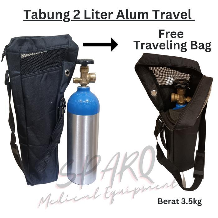 Tabung 2 Liter Aluminium Portable Oksigen + Tas SAJA