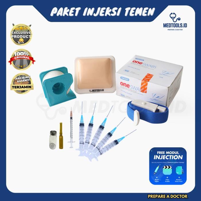 Paket Injeksi Temen [ Injection Training / Latihan Suntik / Spuit / Injection Pad ] - Medtools