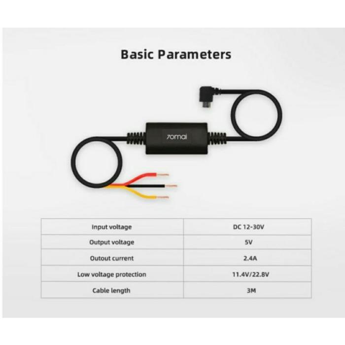 70Mai 70 Mai Hardwire Kit For Dashcam Surveillance Mode Original