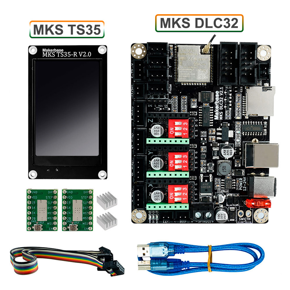 Makerbase MKS DLC32 Motherboard Offline Controller 32bits ESP32 WIFI GRBL TS35 Touch Screen For