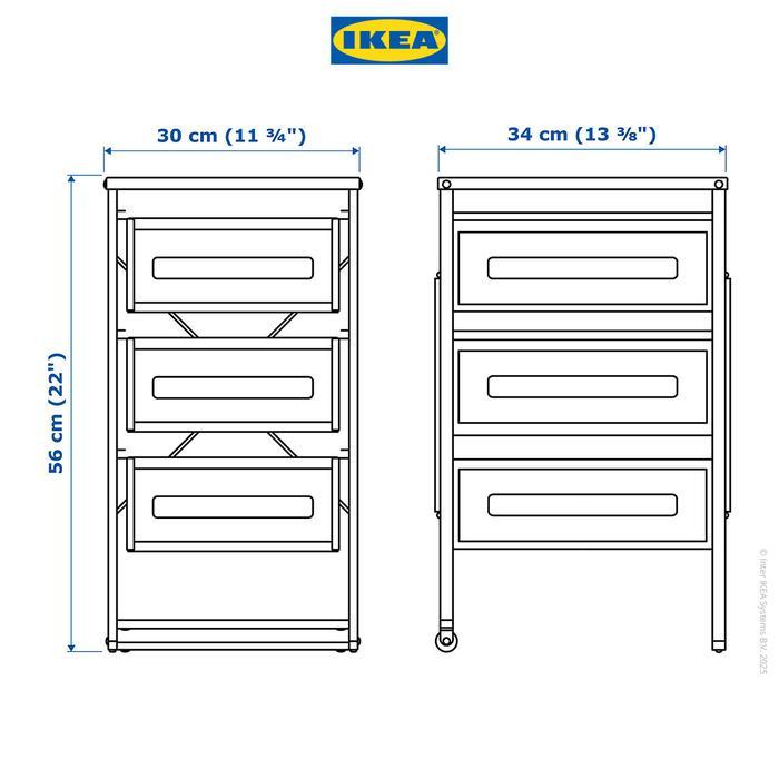 Ikea Lennart Lemari Laci Untuk Dokumen Hitam Original