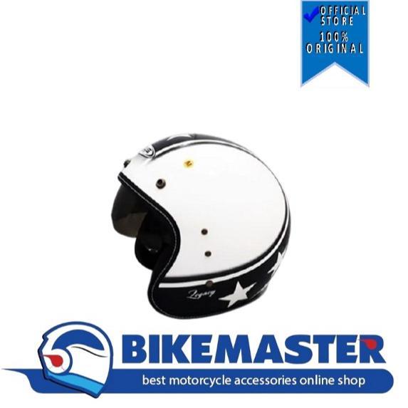 Helm Zeus ZS-380 White/K57 Black Half Face Retro