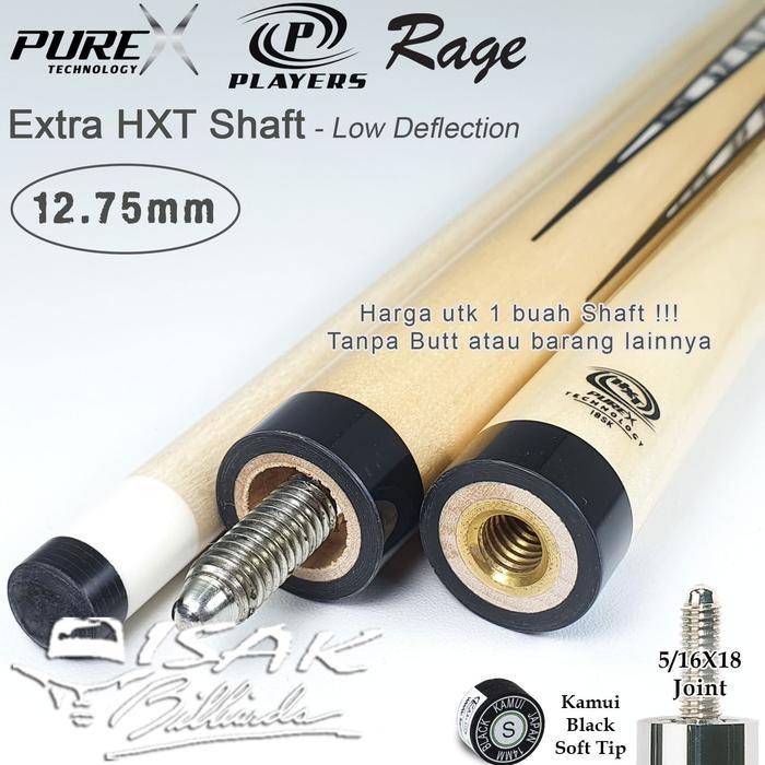 Extra Shaft 12.75mm PureX HXT Low Deflection Kepala Cue Stick Billiard