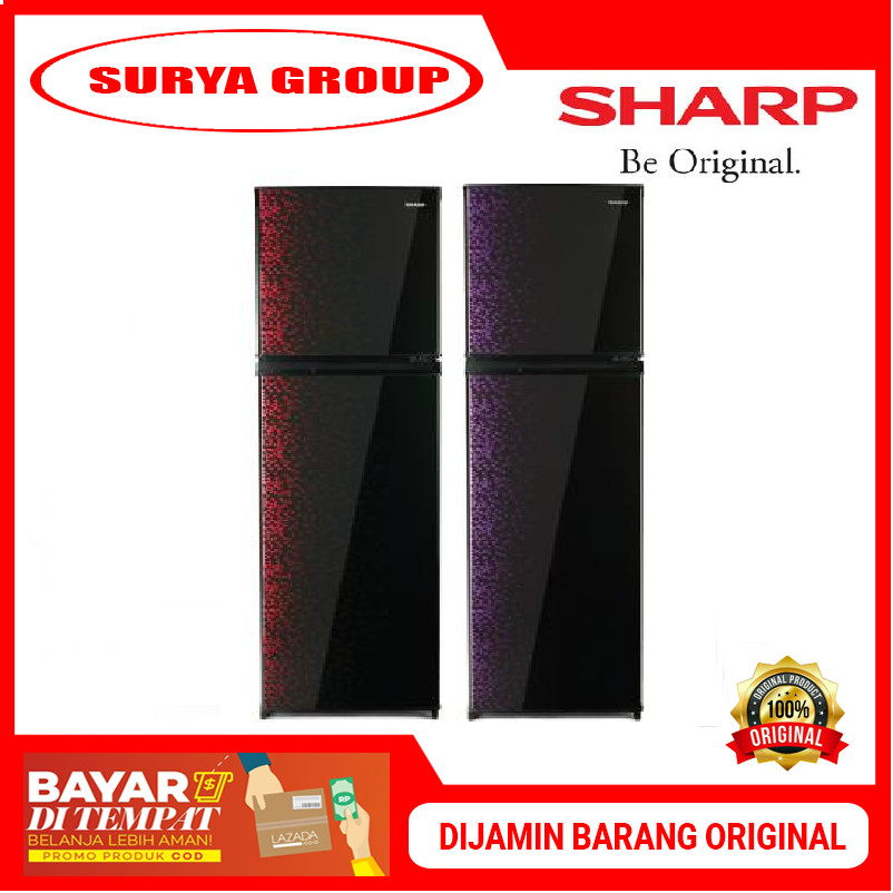 Kulkas 2 Pintu SHARP SJ 316MG Shine Magneglas Series (256/237 Liter) - KHUSUS CIKARANG, BEKASI DAN S
