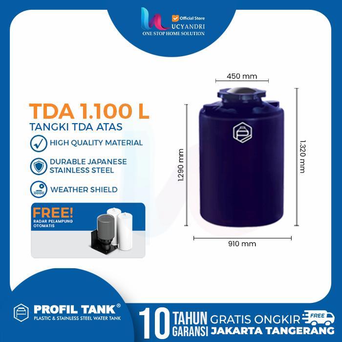 Tangki Air Plastik Profil Tank 1100 Liter TDA - Biru