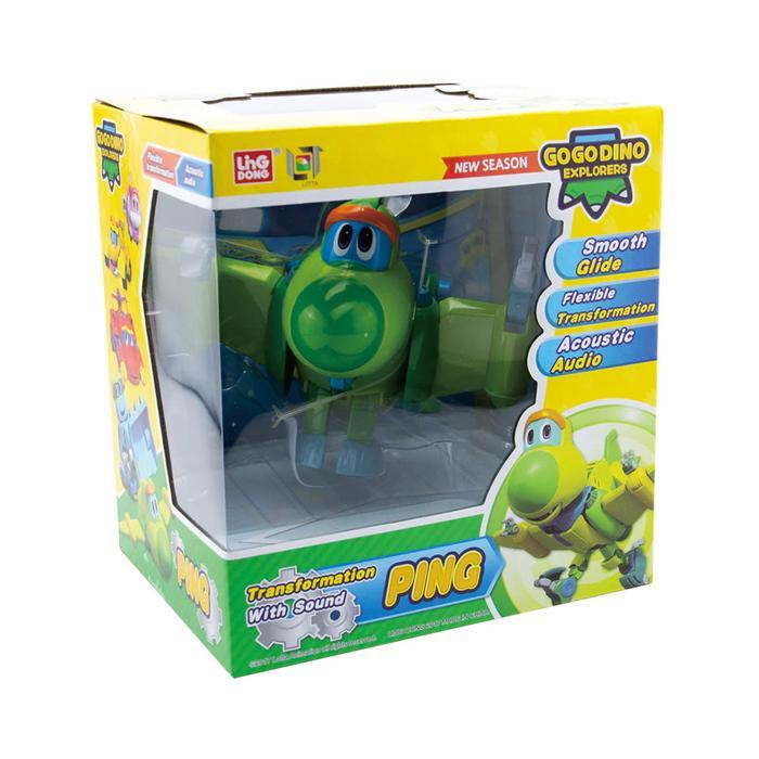Grafi - Toys Kingdom Gogodino Robot Ping Series3 - Hijau Mainan Dinosaurus Transformasi Figure