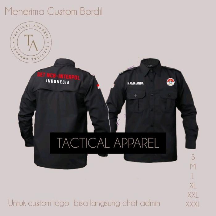 TERLARIS Kemeja PDH SET NCB-INTERPOL INDONESIA (Bisa custom logo) READY