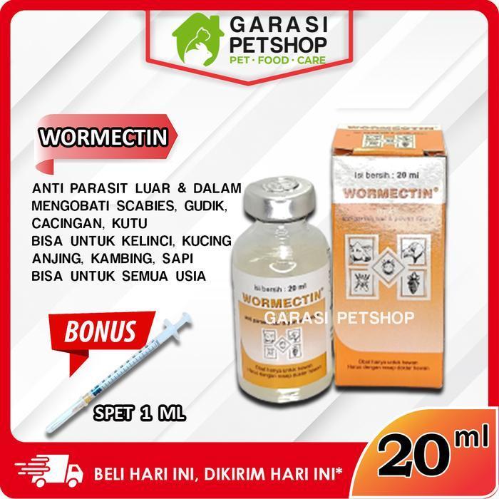 TERLARIS WORMECTIN 20 ML OBAT SCABIES KUTU JAMUR KELINCI KUCING WORMECTIN 20ML ORIGINAL
