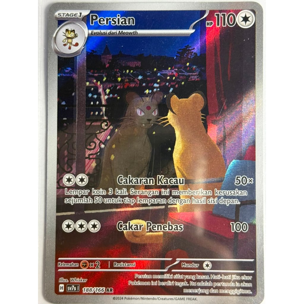 Pokemon Indonesia Persian AR 188/166 SV7s Bimbingan Rasi
