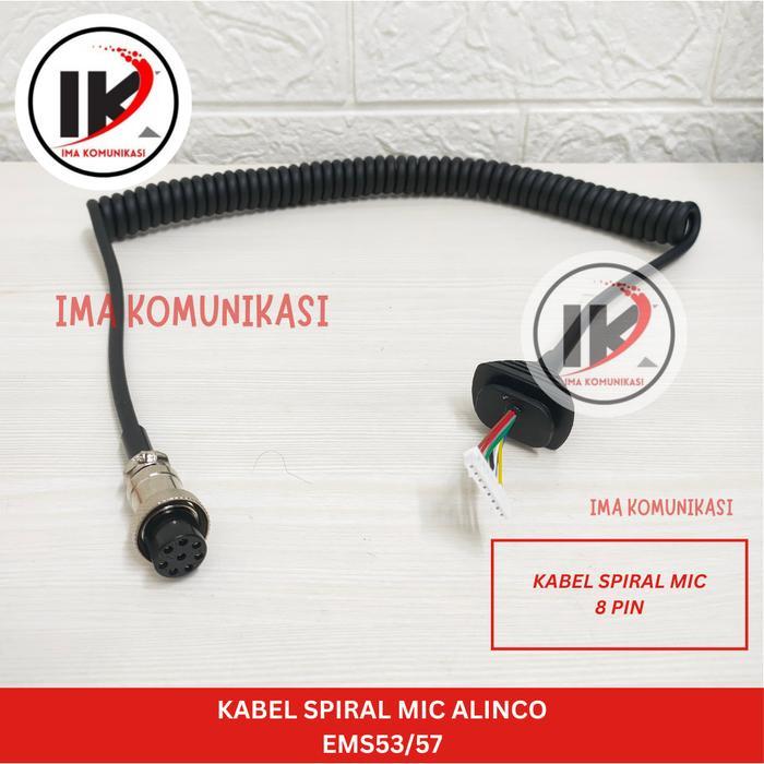 Baru Alinco Kabel Spiral Mic Ems53/57 Untuk Dr-135 Dr-620 Dr-635 Mudah Dipasang 8 Pin