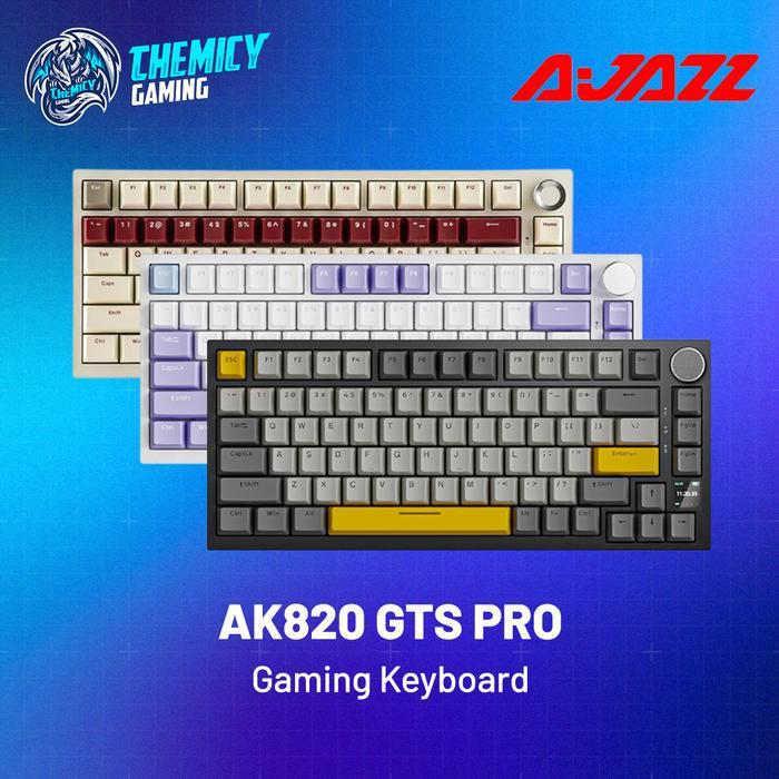 Terlaris Ajazz Ak820 Gts Pro 75% Triple Connection Mechanical Gaming Keyboard