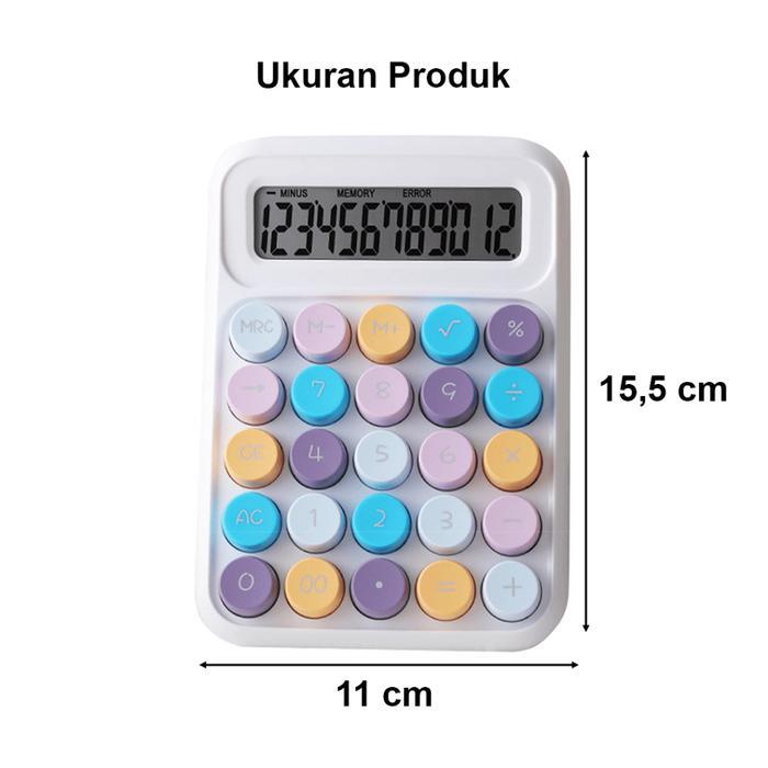 AKUSA Calculator Kalkulator Aesthetic 12 Dits Warna Lucu Kalkulator Kantor Sekolah Calculator