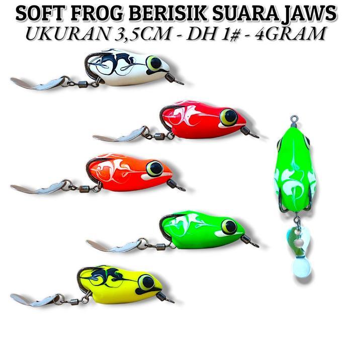 SOFT FROG SUARA JAWS. SOFT FROG RASA JAWS. SOFT FROG BERISIK. UKURAN 3,5CM - 3,6CM - 3,7CM - 3,8CM -