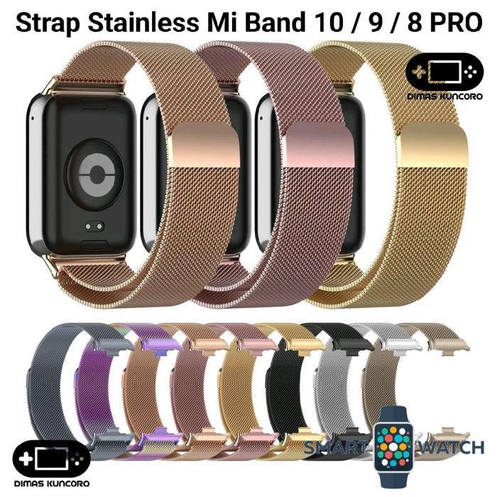 STRAP STAINLESS MI BAND 10 / 9 / 8 PRO TALI JAM STEEL XIAOMI SMART WATCH SMARTWATCH 8 9 10 PRO PROMO