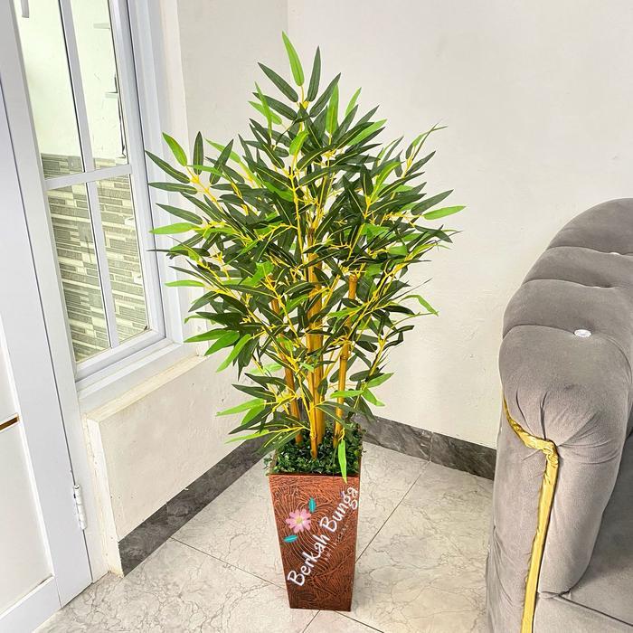 Bambu artificial- Bambu plastik- Bambu kuning- bambu dekorasi- hiasan