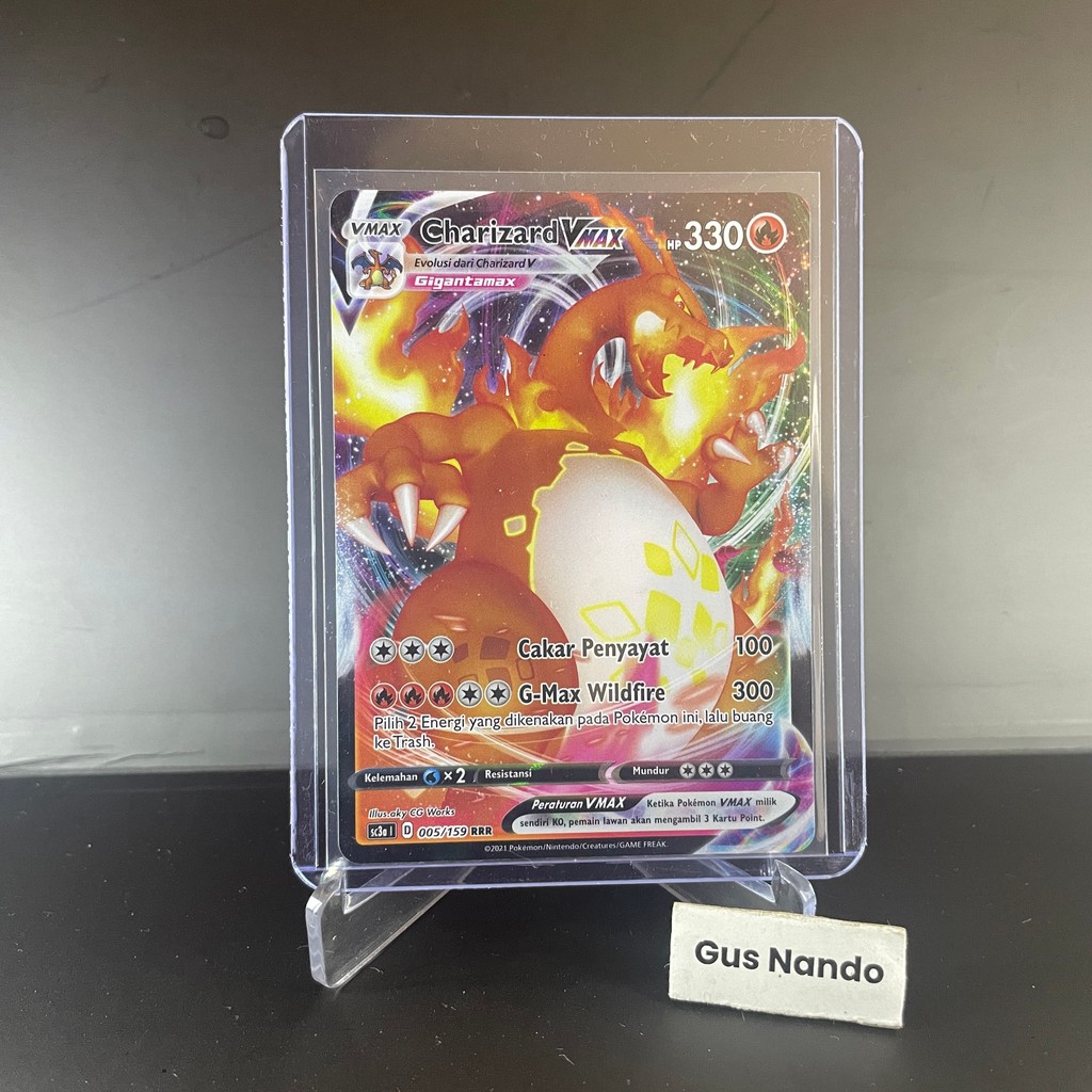 Charizard VMAX 005/159 SC3a Koleksi VMAX Berkilau Set A 2021 Kartu Pokemon Indonesian TCG Indonesia 