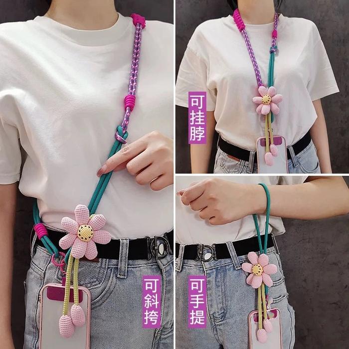 Promo Heyacc Gantungan Hp Lanyard Compatible Fori Iphone Android Bisa Cross-Body Motif Flower Sm883