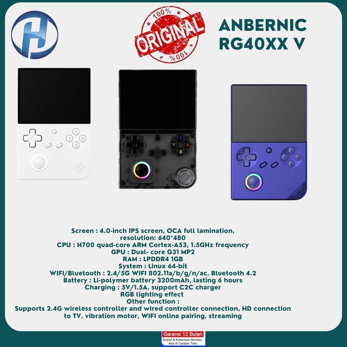 Anbernic RG40XX V Konsol Game Genggam