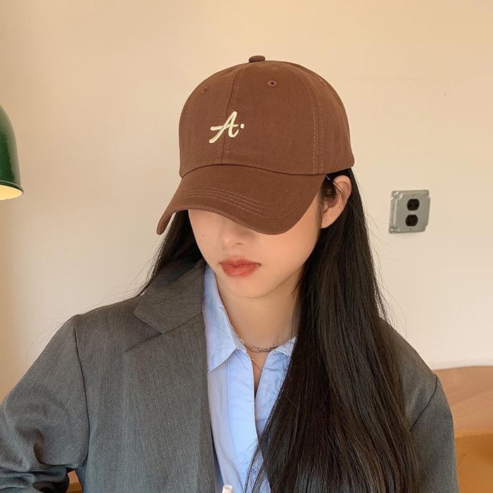 Topi Bordir Huruf A Topi Baseball Inisial Logo Huruf A Bordir Simpel Fashion Sport Topi Bahan Katun