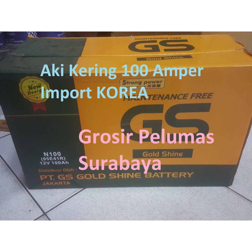 Aki ACCU Kering 100 ampere GS N100 MF 95E41R Gold Shine GoldShine Genset alat berat kapal industri f