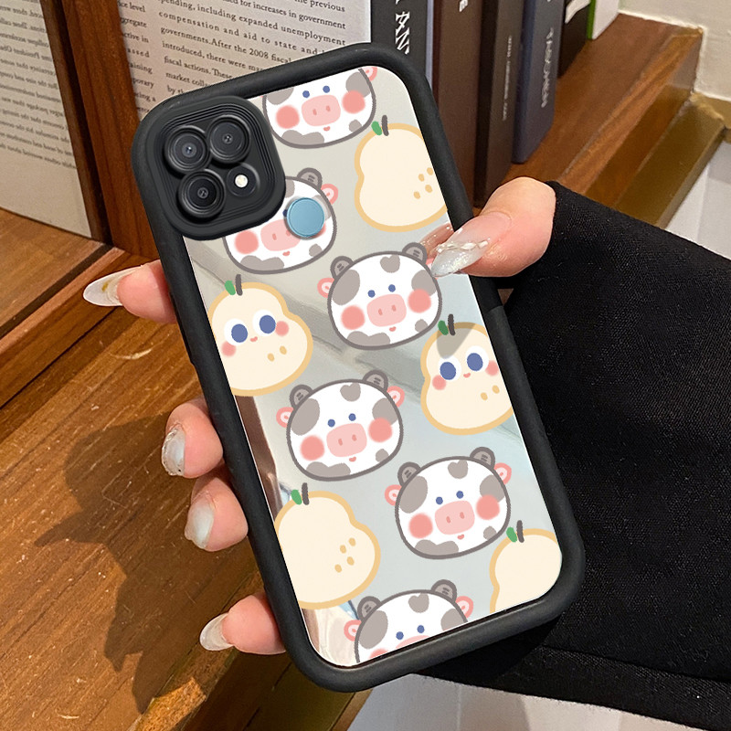 Casing Hp OPPO A15 A15s A35 Case Casing pola Sapi dan Beruang Kesing Tahan sidik jari Kasing HP Cesi