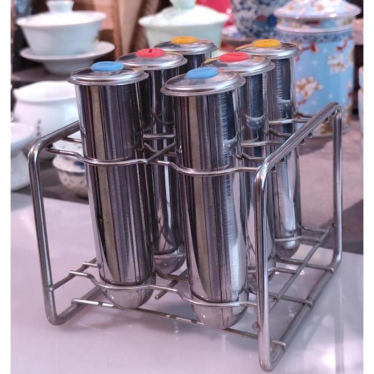 Popsicle Ice Cream Mould Stainless 6pcs with Rack Cetakan Es loli mold