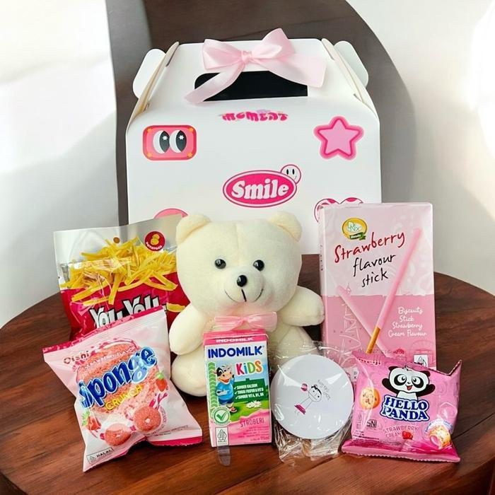 HAMPERS GIFT BOX ISI SNACK+BONEKA LUCU /KADO UNTUK CEWEK COWOK/ GIFT UNTUK CEWEK / GIFT UNTUK COWOK