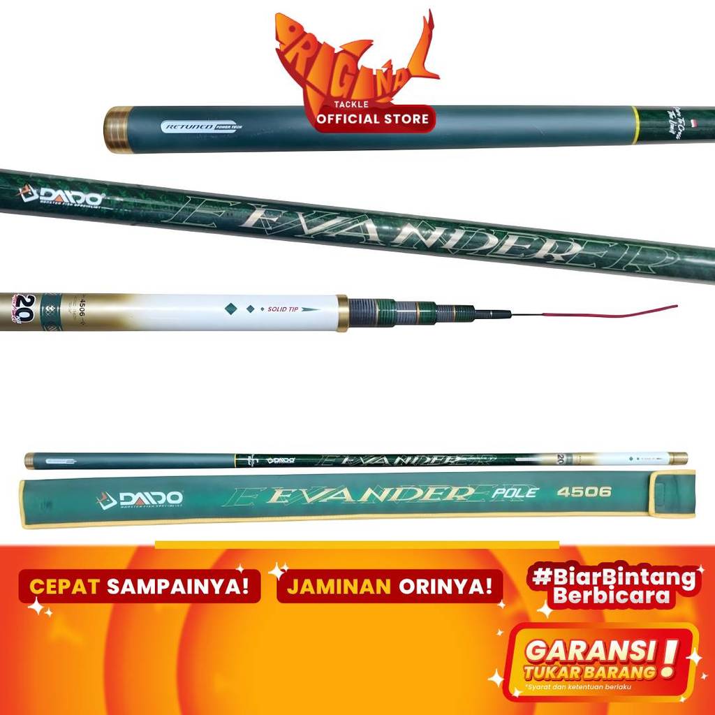 Joran Pancing Spinning Daido Evander Ruas 90CM Carbon Solid 450cm 540cm